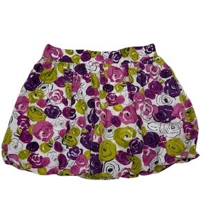 Janie And Jack City Museum Girls Floral Purple Violet Pink Green Bubble Skirt 4